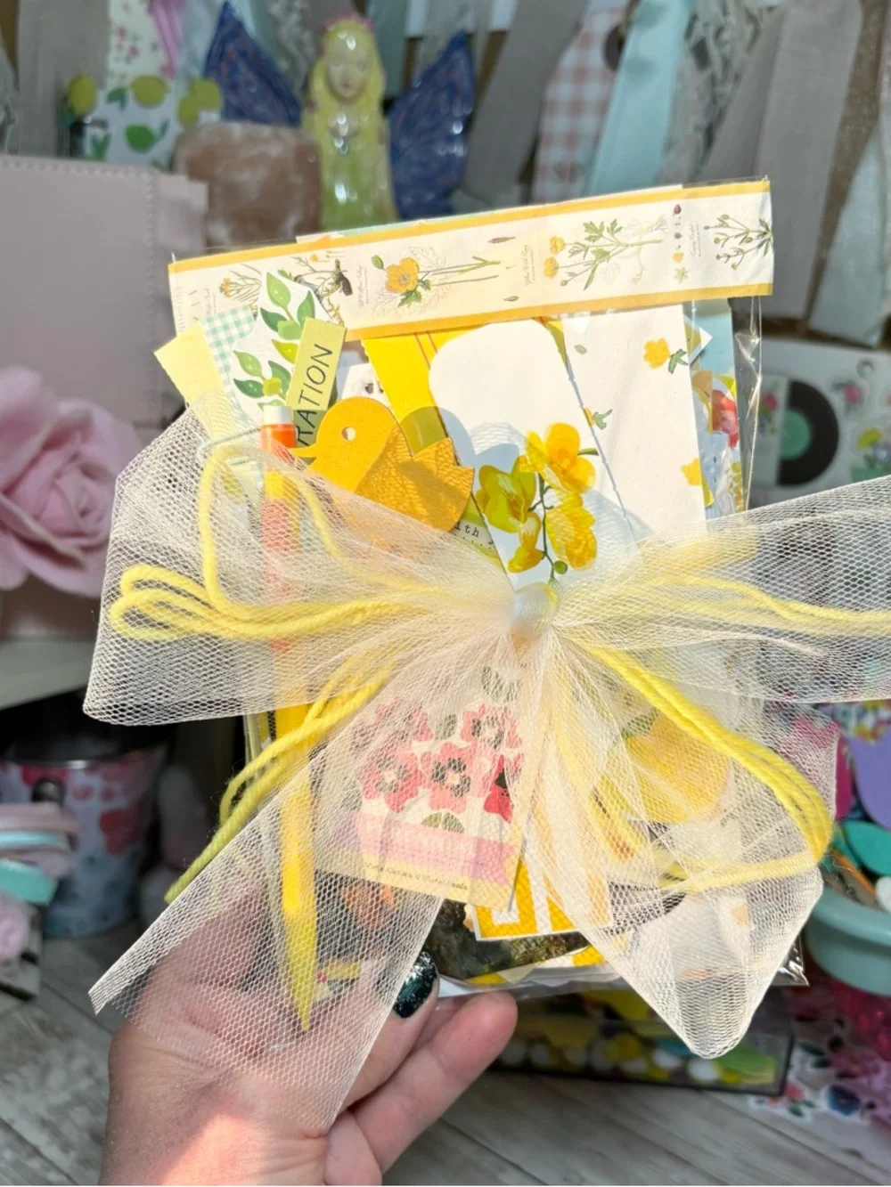 Yellow Junk Journal Paper Scrap Pack Kit 100 Pc Ephemera Planner Decor Scrapbook